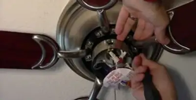 Ceiling fan installation with electrical wiring and mounting by professional electrician in Cleveland, OH