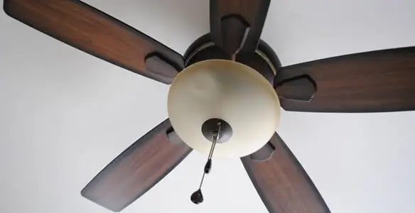 Fully installed ceiling fan with balanced blades and light fixture in Cleveland, OH