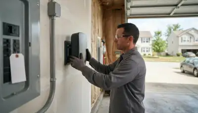 Electric vehicle charger installation with dedicated conduit circuit in Columbia Station, OH
