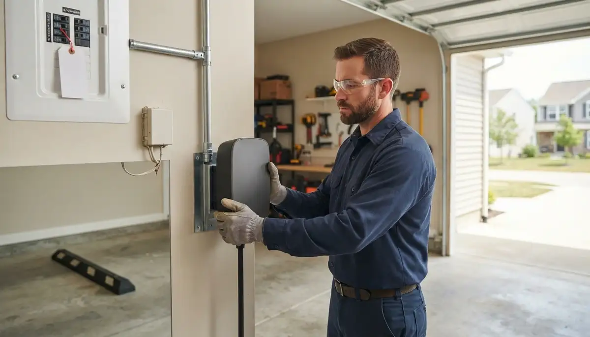 Electric vehicle charger installation with 240-volt circuit in Strongsville, OH