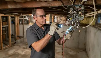 Cleveland electrician inspects aged wire insulation and existing wiring capacity in an older home