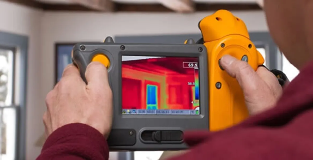 home energy audit service capturing thermal readings to analyze insulation and electrical efficiency in Cleveland, OH