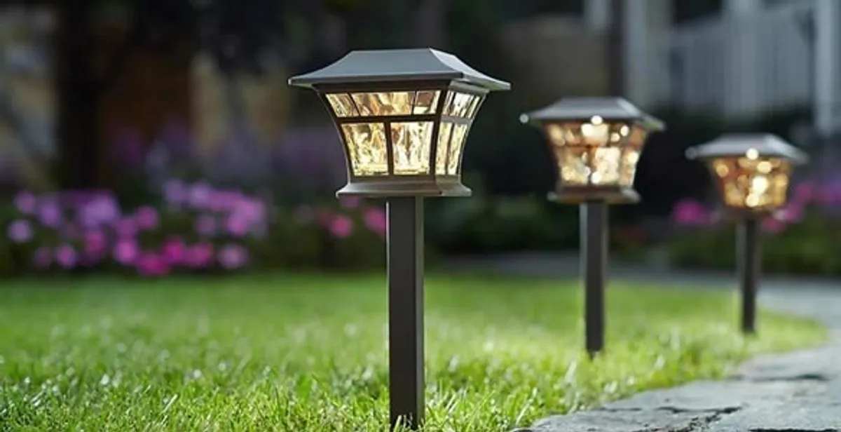 landscape lighting installation services with professionally installed pathway lights in Cleveland, OH