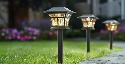 landscape lighting installation services with professionally installed pathway lights in Cleveland, OH