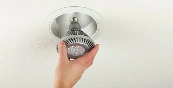 lighting installation service featuring recessed ceiling light installed by licensed professionals in Cleveland, OH