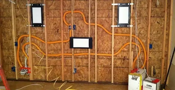 new construction wiring project displaying complete electrical system layout installed by professionals in Cleveland, OH