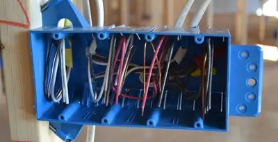 new construction wiring installation featuring electrical boxes and cable routing by expert electricians in Cleveland, OH