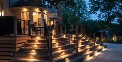 Residential electrician installing outdoor lighting for home safety in Cleveland, OH