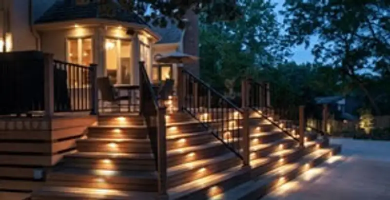 Residential electrician installing outdoor lighting for home safety in Cleveland, OH